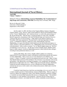 A Global Forum for Naval Historical Scholarship