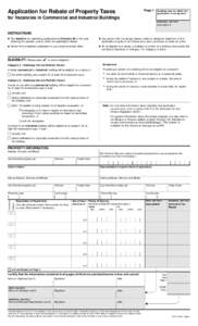 Page 1  Application for Rebate of Property Taxes Taxation year for which the application is being made