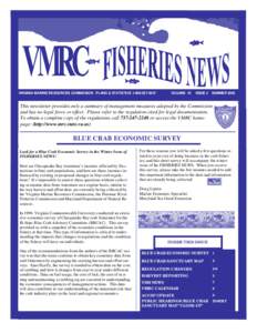 VIRGINIA MARINE RESOURCES COMMISSION PLANS & STATISTICS[removed]VOLUME 10 ISSUE 2
