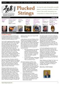 FAME - FEDERATION OF AUSTRALASIAN MANDOLIN ENSEMBLES  Plucked Strings  Serving the needs of mandolin ensemble