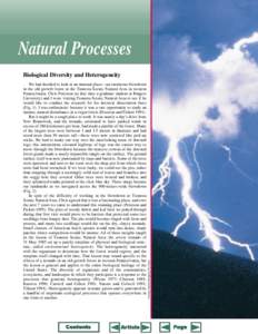 Natural Processes We had decided to look at an unusual place—an enormous blowdown in the old-growth forest in the Tionesta Scenic Natural Area in western Pennsylvania. Chris Peterson (at that time a graduate student at