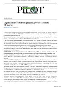 Organisation boosts fresh produce growers’ access to EU market - Nigeria pilot