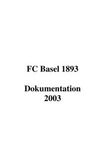 FC Basel 1893 Dokumentation 2003