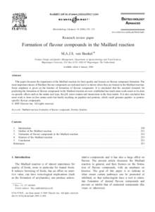 Biotechnology Advances – 233 www.elsevier.com/locate/biotechadv Research review paper  Formation of flavour compounds in the Maillard reaction