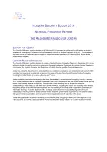 Nuclear weapons / Nuclear Security Summit / Jordan / Nuclear terrorism / General Intelligence Directorate / International Convention for the Suppression of Acts of Nuclear Terrorism / Nuclear Threat Initiative / Asia / International relations / Nuclear proliferation