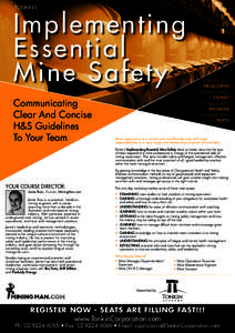 TONKIN’S  Implementing Essential Mine Safety Communicating