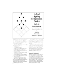 AAAI Spring Symposium Series Call for Participation