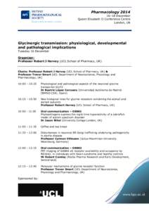 Pharmacology–18 December Queen Elizabeth II Conference Centre London, UK