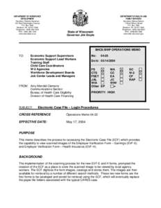 Electronic Case File Login Procedure, Operations Memo 04-25