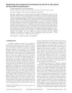 Exploring the temporal mechanism involved in the pitch of unresolved harmonics