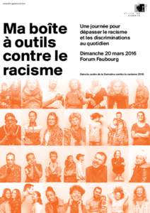 www.ville-geneve.ch/sacr  Ma boîte à outils contre le racisme