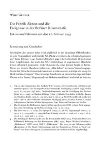 Die Fabrik-Aktion und die Ereignisse in der Berliner Rosenstraße  137 Wolf Gruner