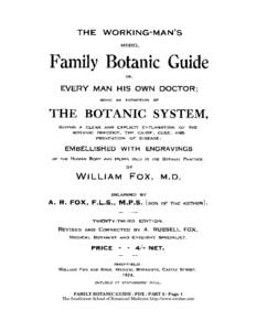 FAMILY BOTANIC GUIDE - FOX - PART 2 - Page 1 The Southwest School of Botanical Medicine http://www.swsbm.com DISEASES: THEIR CAUSE AND CURE. INDIGESTION—Dyspepsia.