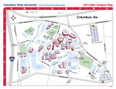 2012 Main Campus Map Columbus State University www.ColumbusState.edu A	B	C	D	E	F	G	H Columbus Metropolitan Airport