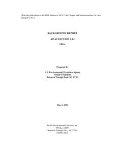 AP-42, vol. 1, Final Background Document for Urea, Section 8.2