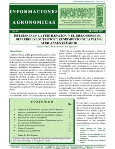 Informaciones Agronómicas:1-5.  INFORMACIONES I N V E S T I IG