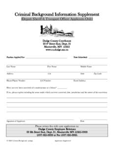 Dodge County Application for Employment