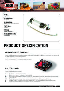 DATE:  May 2012 DESCRIPTION: Manifold Kit