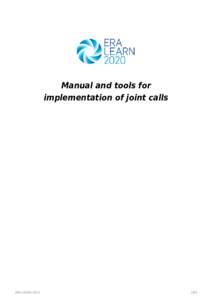 Manual and tools for implementation of joint calls ERA-LEARN