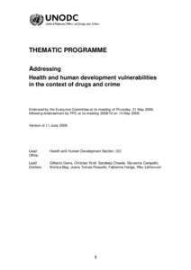 THEMATIC PROGRAMME ON Demand Reduction and HIV/AIDS[removed])