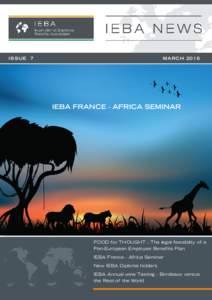ISSUE 7  MARCH 2016 IEBA FRANCE - AFRICA SEMINAR