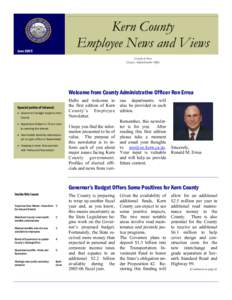 Kern County Employee News and Views JuneCounty of Kern