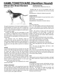 HAMILTONSTOVARE (Hamilton Hound) Official UKC Breed Standard Revised June 1, 2012 Scenthound Group ©Copyright 2006, United Kennel Club, Inc.