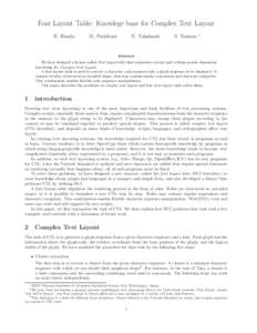 Font Layout Table: Knowlege base for Complex Text Layout K. Handa M. Nishikimi  N. Takahashi