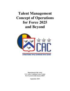 Human Dimension / United States Army Training and Doctrine Command / Human resource management / Talent management / Management