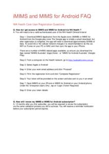 iMIMS and MIMS for Android FAQ