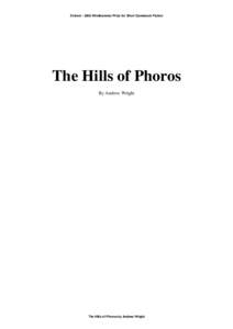 EntrantWindhammer Prize for Short Gamebook Fiction  The Hills of Phoros By Andrew Wright  The Hills of Phoros by Andrew Wright