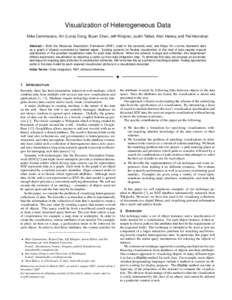 Visualization of Heterogeneous Data Mike Cammarano, Xin (Luna) Dong, Bryan Chan, Jeff Klingner, Justin Talbot, Alon Halevy, and Pat Hanrahan Abstract— Both the Resource Description Framework (RDF), used in the semantic