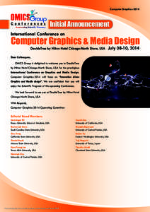 Computer Graphics[removed]Initial Announcement International Conference on  Computer Graphics & Media Design