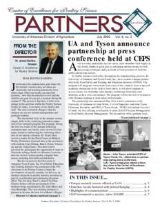 University of Arkansas Division of Agriculture  Vol. 8, no. 2 UA and Tyson announce partnership at press