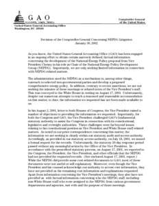 Comptroller General of the United States United States General Accounting Office Washington, DC[removed]Decision of the Comptroller General Concerning NEPDG Litigation