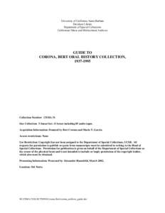 Template for guides for Special Collection Finding Aids