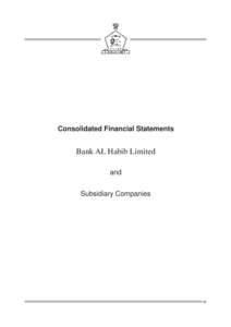 Consolidated Financial Statements  Bank AL Habib Limited and Subsidiary Companies