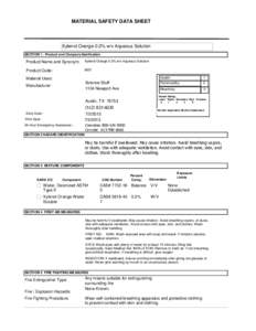 MATERIAL SAFETY DATA SHEET  Xylenol Orange 0.2% w/v Aqueous Solution SECTION 1 . Product and Company Idenfication  Product Name and Synonym: