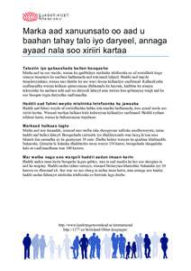 Marka aad xanuunsato oo aad u baahan tahay talo iyo daryeel, annaga ayaad nala soo xiriiri kartaa Talasiin iyo qabsashada ballan booqasho Marka aad na soo wacdo, waxaa ku qaabbilaya mishinka telefoonka oo af-iswiidhish k