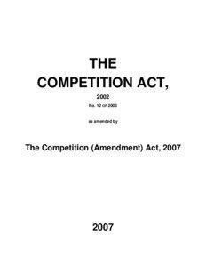 THE COMPETITION ACT, 2002