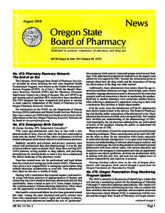 News  August 2010 Oregon State Board of Pharmacy