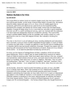 Nation Builders for Hire - New York Times  http://query.nytimes.com/gst/fullpage.html?res=9A... June 22, 2003