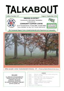 Edition Number 117  August / September 2014 INNISFAIL & DISTRICT Community Information Newsletter