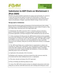 IFOAM ADP submission on Workstream 1 (Post[removed]March 2013)