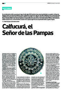 R20 b  LATERCERA Domingo 10 de mayo de 2015 HISTORIAS Es considerado el último gran toqui mapuche del siglo XIX. Nacido en las cercanías del Llaima, su poder e influencia