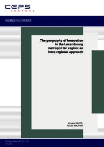 WORKING PAPERS  The geography of innovation in the Luxembourg metropolitan region: an intra-regional approach