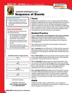 READ 180  • ACTION Magazine  •  Comprehension  Scaffolding Tracker ✓ Skill: Sequence of Events