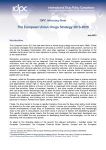 IDPC Advocacy Note  The European Union Drugs StrategyJulyIntroduction