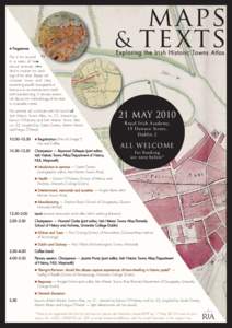  Programme  This is the second in a series of three annual seminars intended to explore the workings of the atlas. Papers will compare towns and cities,