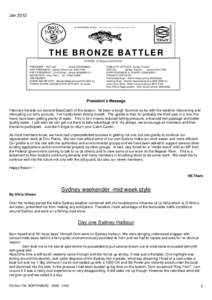 Jan 2012 A ustralian B ass, M A C Q UA R IA N O V E M A C U LE A T A  THE BRONZE BATTLER